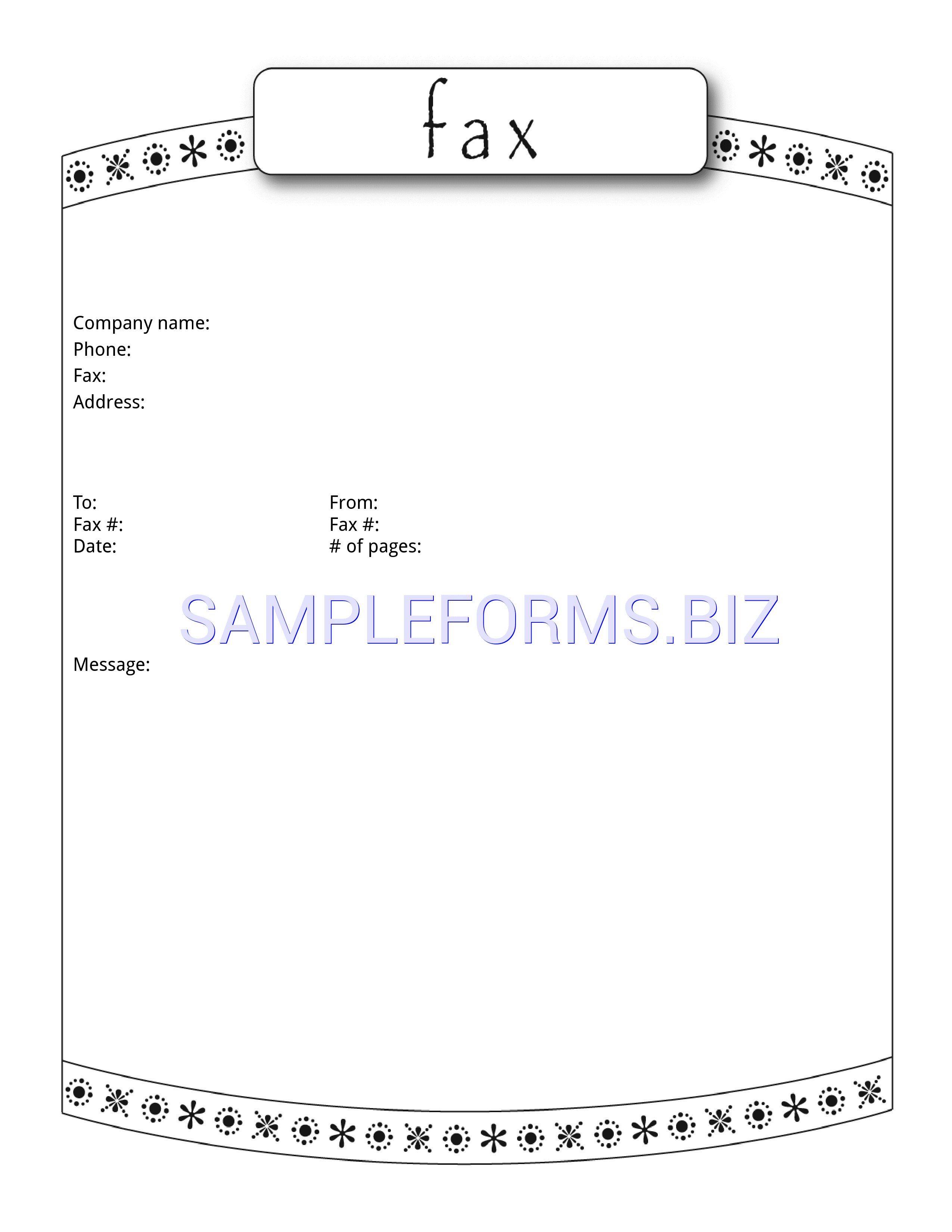 Preview free downloadable Cute Fax Cover Sheet 3 in PDF (page 1)
